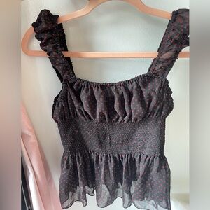 Urban Outfitters red dot print blouse